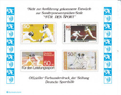 Sports  Escrime, Feuillet Epreuve 1979 Allemagne "Für Den Sport" - Fencing