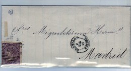 2341  Envuelta Santiago 1869 Coruña  Parrilla Numeral AS De Santiago - Cartas & Documentos