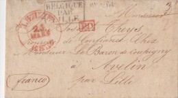 BELGIQUE 1837 LETTRE AVEC CORRESPONDANCE - 1830-1849 (Belgica Independiente)