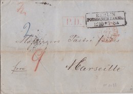 PRUSSE    LETTRE AVEC CORRESPONDANCE ET MARQUE D'ENTREE 1861  CACHET D'ARRIVEE - Covers & Documents