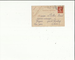 Carte Lettre Petit Format De Exp: Mme Vve Epinat Me Seurre A Lyon 69 Adressé A Mr Bollon Bois A Cognin 73) 1912 Voirscan - Cartes-lettres