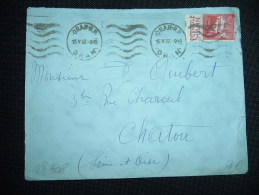 LETTRE TP 50C DE CARNET + PUBLICITE PETROLE HAHN OBL.MEC.15 V 37 ORAN RP - Lettres & Documents