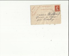 Carte Lettre Petit Format De Exp: Mr Rigaud A Moutiers 73 Adressé A Mr Bollon Bois A Cognin 73) Voir Scan - Cartes-lettres