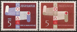 Yugoslavia 1962 Red Cross Surcharge Set MNH - Neufs