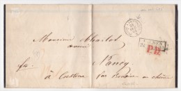 PRUSSE    LETTRE SANS   CORRESPONDANCE   MARQUE D'ENTREE  ET CACHET D'ARRIVEE  1861 - Briefe U. Dokumente