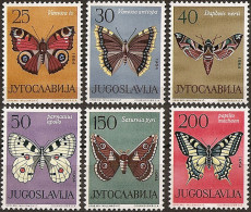 YUGOSLAVIA 1964 Butterflies Set MNH - Unused Stamps