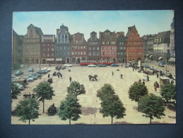Poland: WROCLAW - Plac Solny - Square, Traffic, Old Cars, Tramway - 1969 Posted - Poland