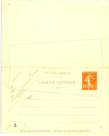 CIRC2BIS- FRANCE CARTE LETTRE SEMEUSE CAMEE 10c DATE 028 VARIETE DE PIQUAGE OBLIQUE - Cartoline-lettere