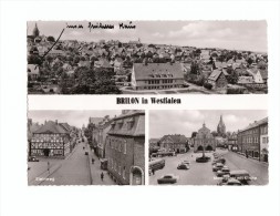 BRILON In Westfalen (Allemagne) - CPSM  - 3 Vues Steinweg - Marktplatz Mit Kirche - Wagen - Geschrieben 1958 - Brilon