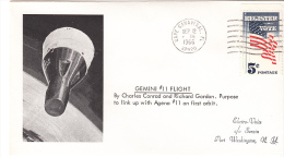 SPACE -  USA - 1966 SPECIAL GEMINI  11  CONRAD & GORDON FLIGHT  COVER WITH  CAPE CANAVERAL POSTMARK - Etats-Unis