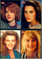 4 X Kino-Autogrammkarte  -  Repro, Signatur Aufgedruckt  -  Ione Skye , Kylie Minogue , Laura Dern , Molly Ringwald - Autogramme