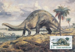 Czech Rep. / Cartes Maximum (1994/09-2) Praha: The Work Of Painter Zdenek Burian - Dinosaur (3,00 CZK) (I0103) - Groenten