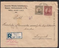 Yugoslavia 1923, Registered Cover Vrsac  To Zagreb W./postmark Vrsac - Cartas & Documentos