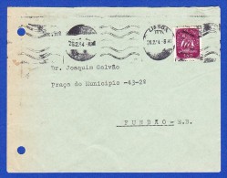 ENVELOPE - LISBOA / FUNDÃO -- CARIMBO - LISBOA, 26.2.44 - Storia Postale