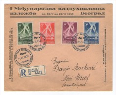 JUGOSLAVIJA YUGOSLAVIA COVER 1938 VAZDUHOPLOVNA NAVIGATION AERIENNE LUFTFAHRT-AUSSTELLUNG INTERNATIONALE BEOGRAD - Storia Postale