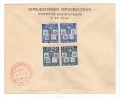 JUGOSLAVIJA YUGOSLAVIA FDC COVER 1. VI. 1940 BALKANSKI SPORAZUM ENTENTE BALKANIQUE BALKAN AGREEMENT BEOGRAD - Briefe U. Dokumente