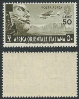 1938 AOI POSTA AEREA SOGGETTI VARI 50 CENT MNH ** - K011 - Africa Oriental Italiana