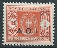 1939-40 AOI SEGNATASSE 1 LIRA MNH ** - K014 - Africa Oriental Italiana