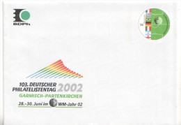 Deutschland Germany Ganzsache 2002 Philatelistentag Garmisch Fußball WM Jahr - Umschläge - Ungebraucht