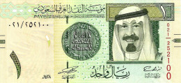 SAUDI ARABIA 1 RIYAL GREEN KING HEAD COIN FRONT BUILDING BACK DATED 1427-2007 UNC  P.31a READ DESCRIPTION !! - Saudi-Arabien