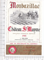 MONBAZILLAC - Château ST MAYME  -  1981  -  L. Guilhon - Monbazillac