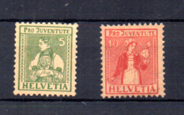 Pro Juventute 1917 ** Fille D'Unterwalden, Tessinoise, 155 / 156**, Cote 100 €, - Unused Stamps