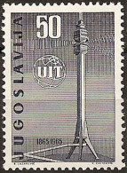 YUGOSLAVIA 1965 Centenary Of I.T.U. TV Tower Avala Belgrade (the Old One) MNH - Neufs