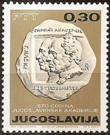 YUGOSLAVIA 1966 Centenary Of Yugoslav Academy Of Science And Art Zagreb Croatia MNH - Neufs