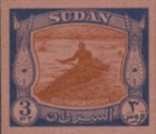 SUDAN 1951. Canoe 3p Imperf PROOF Coloured Paper   [épreuve Prueba Druckprobe Prova] - Sudan (...-1951)