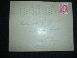 LETTRE TP MARIANNE DE MULLER ALGERIE 15F + MORCEAU DE PUB OBL.MEC. 2-1-1957 ALGER-BOURSE ALGER - 1955-1961 Marianne Of Muller