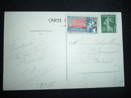 CP TP SEMEUSE 5C + VIGNETTE JUSQU'AU BOUT OBL. CONVOYEUR ?-?-16 ANGOULEME A LIMOGES (16 + 87) - Cartas & Documentos