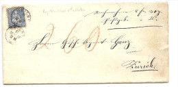 1869 Nachnahme Amtliches Scheiben Von Meilen Nach Zürich - Briefe U. Dokumente