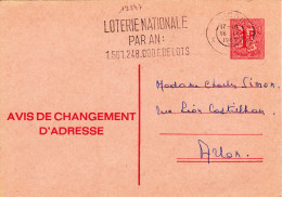 13247# BERICHT VAN ADRESVERANDERING AVIS DE CHANGEMENT D´ ADRESSE LION HERALDIQUE Obl LIEGE LUIK 1969 - Avviso Cambiamento Indirizzo