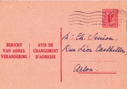 13248# BERICHT VAN ADRESVERANDERING AVIS DE CHANGEMENT D´ ADRESSE LION HERALDIQUE Obl BRUXELLES BRUSSEL 1969 - Addr. Chang.