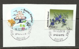 FINLAND FINNLAND Cover Out Cut With 2 Good Cancels O 2014 Flowers Blumen Party - Usati