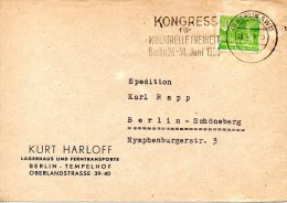 BERLIN SW11. Enveloppe Ayant Circulé En 1950. Congrès Pour La Liberté Culturelle. - Macchine Per Obliterare (EMA)