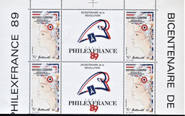 NOUVELLE CALEDONIE  PHILEXFRANCE 1989  BICENTENAIRE DE LA REVOLUTION FRANCAISE  Bloc X 4  Neufs + Marges  PA 261 A - Unused Stamps
