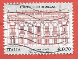ITALIA REPUBBLICA USATO - 2013 - Politecnico Di Milano - € 0,70 - S. 3389 - 2011-20: Used