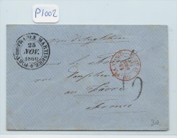 FRANCE  MARTINIQUE PETITE ENVELOPPE  POUR LA FRANCE  1860  A ETUDIER VOIR DESCRIPTION ET SCANS - Covers & Documents