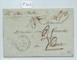 FRANCE  MARTINIQUE LETTRE  POUR LA FRANCE  1842  PLUSIEURS TAXES   A ETUDIER VOIR DESCRIPTION ET SCANS - Lettres & Documents