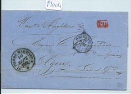 FRANCE  MARTINIQUE LETTRE  POUR LA FRANCE  1861   A ETUDIER VOIR DESCRIPTION ET SCANS - Cartas & Documentos
