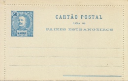 Angra – 1897 Mint King Carlos Stationary Card - Angra