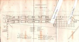 Baracken-Lazarett Am Salon B. Ludwigsburg , 1870 , Sehr Seltener Faltplan , Krankenhaus , Klinik , Arzt !!! - Historische Documenten