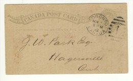 CANADA KANADA - 1882 - Carte Postale Post Card Postkarte - Briefe U. Dokumente