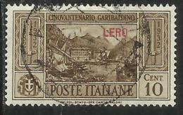 COLONIE ITALIANE EGEO 1932 LERO GARIBALDI CENT. 10 CENTESIMI USATO USED OBLITERE´ - Aegean (Lero)