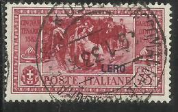 COLONIE ITALIANE EGEO 1932 LERO GARIBALDI CENT. 75 CENTESIMI USATO USED OBLITERE´ - Egeo (Lero)