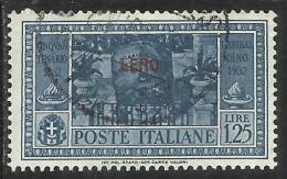 COLONIE ITALIANE EGEO 1932 LERO GARIBALDI LIRE 1,25 L. USATO USED OBLITERE´ - Ägäis (Lero)