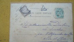 Timbre Taxe 10c Et Mouchon 5c Vert  1903 Sur CPA - Autres & Non Classés