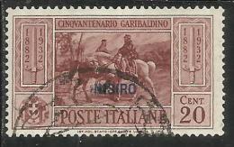 COLONIE ITALIANE: EGEO 1932 NISIRO GARIBALDI CENT. 20 CENTESIMI USATO USED OBLITERE´ - Egeo (Nisiro)