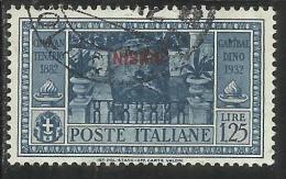 COLONIE ITALIANE: EGEO 1932 NISIRO GARIBALDI LIRE 1,25 L. USATO USED OBLITERE´ - Aegean (Nisiro)